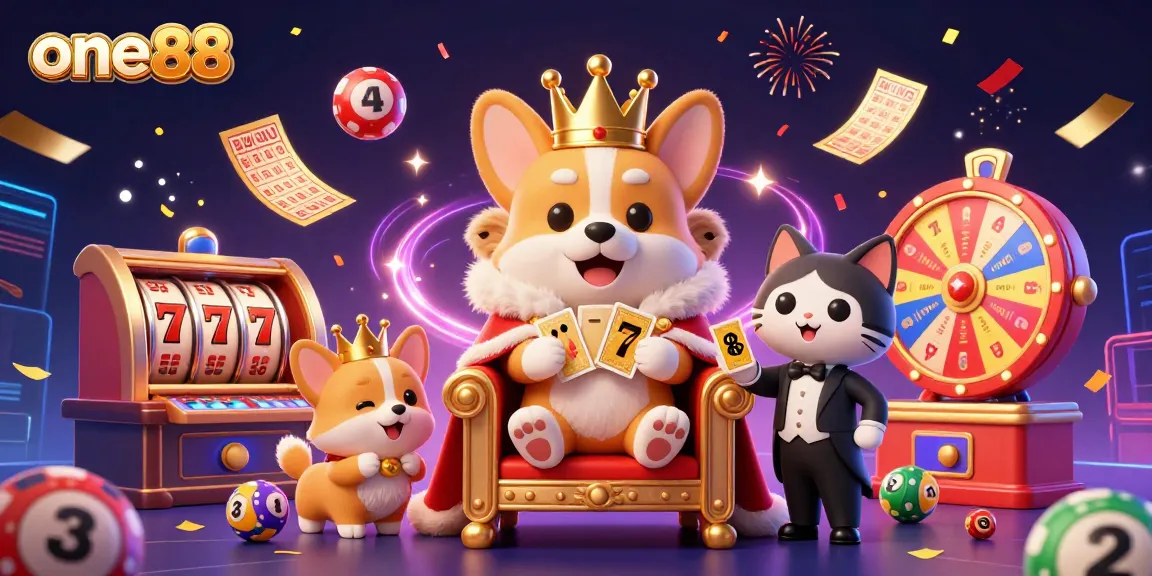 Engage in fun with one88 gaming, featuring lively characters and vibrant casino elements.