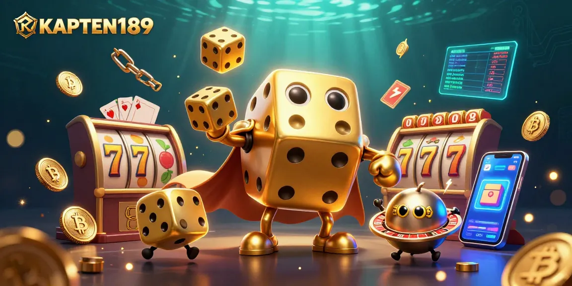 KAPTEN189 membawa keseruan bermain slot online dengan karakter golem dadu emas bergoyang.