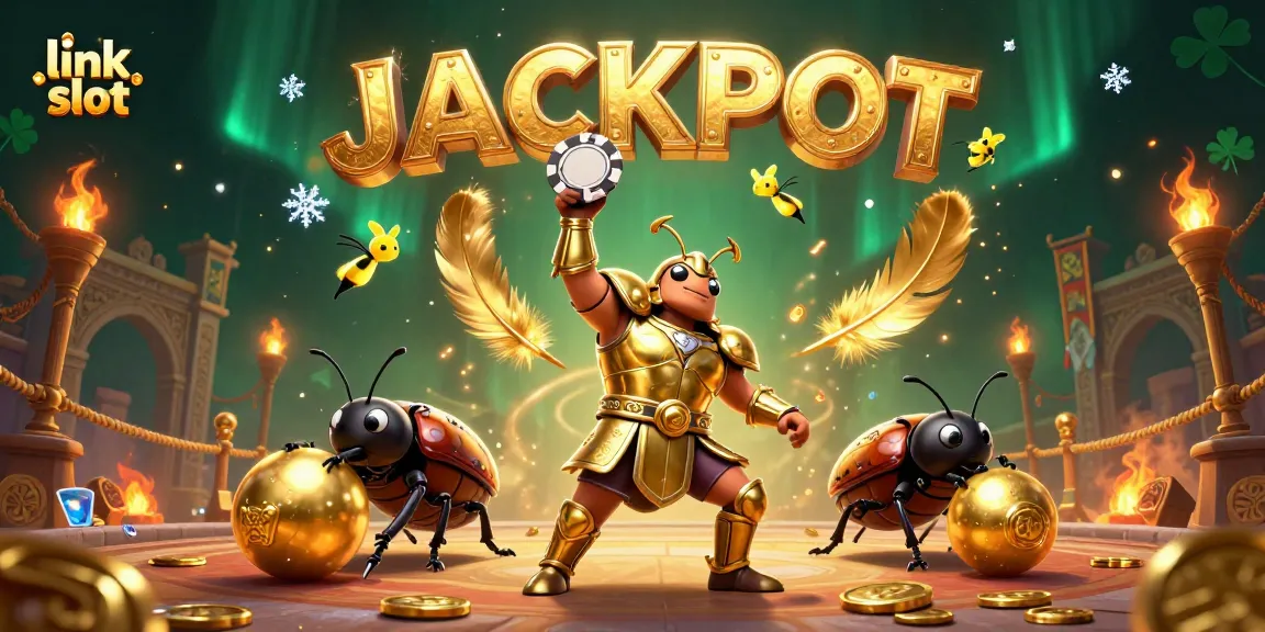 Permainan link slot yang menarik dengan karakter unik dan suasana kasino yang cerah.