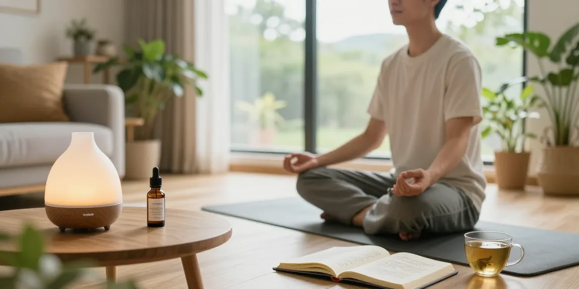 Ministry of Cannabis CBD oil enhancing natural wellness in peaceful meditation setting, promoting relaxation and clarity.