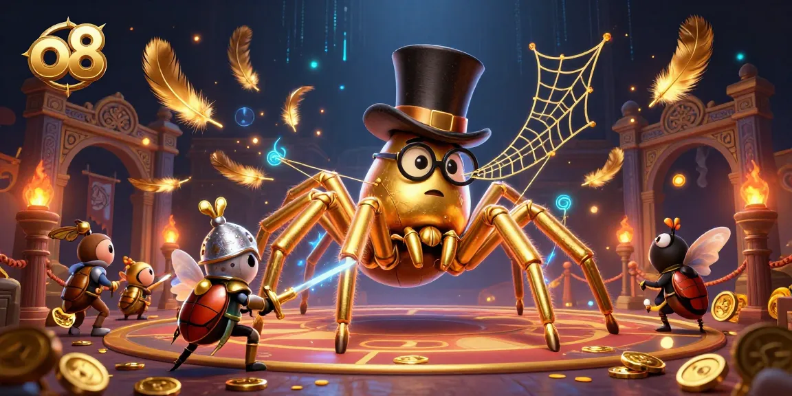 Experience thrilling gameplay at o8 with our captivating golden tarantula and beetle knight.