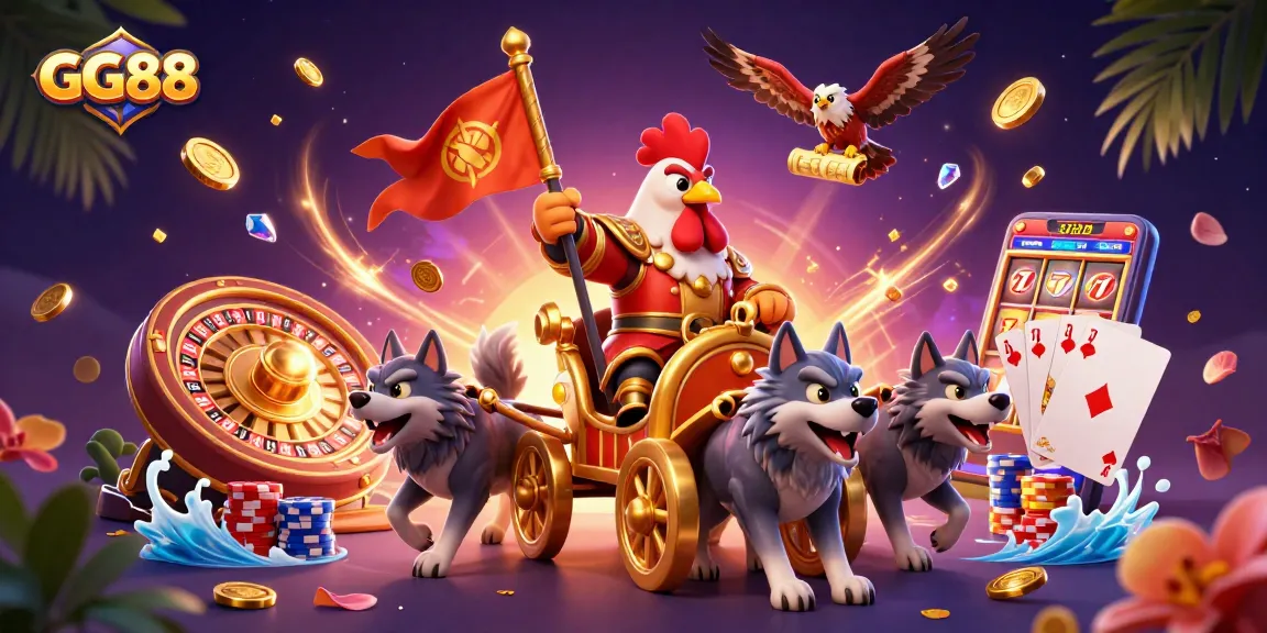Spin the reels and win with GG88’s exciting online casino games and vibrant 3D illustration.