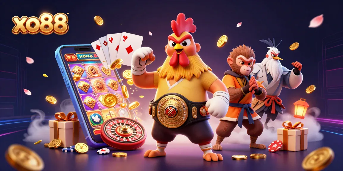 Experience the excitement of xo88 with a vibrant slot game scene featuring dynamic characters and rich casino elements.