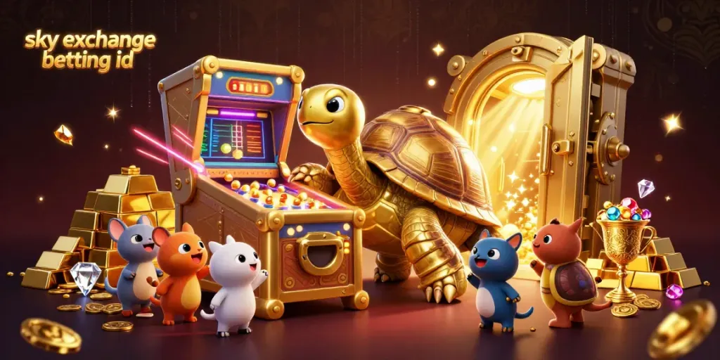 Engage with the excitement of sky exchange betting id in a golden casino scene with dynamic characters.