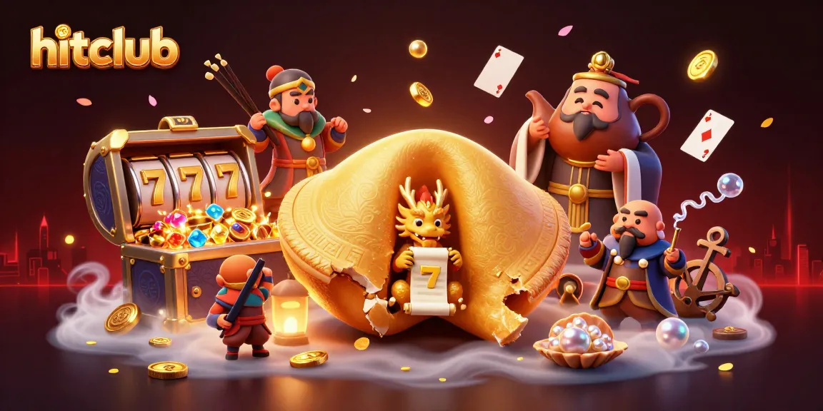 Engage with hitclub's slot machine adventures in this lively 3D casino illustration, showcasing vibrant treasures.