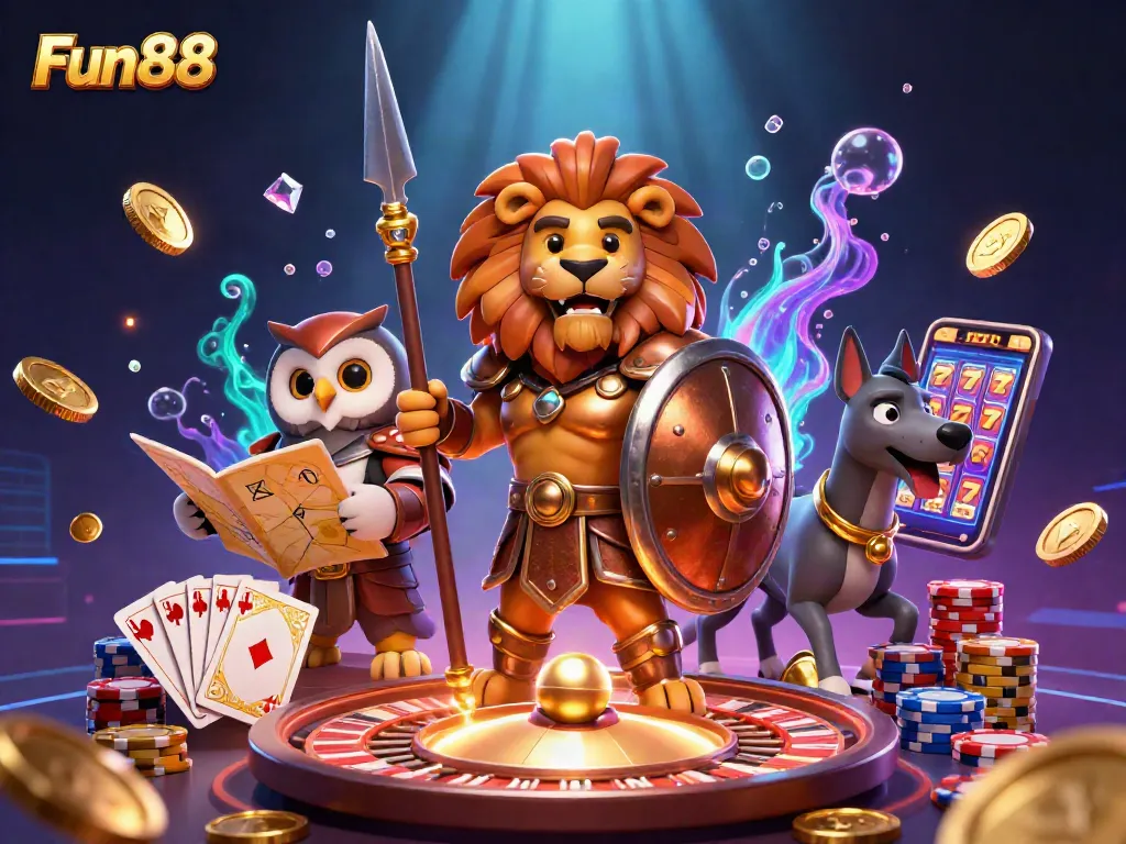 Experience thrilling gameplay with Fun88 featuring vibrant casino elements and heroic characters.