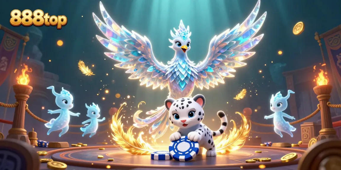 Join the excitement at 888top with vibrant characters and rich gambling elements in an immersive casino scene.
