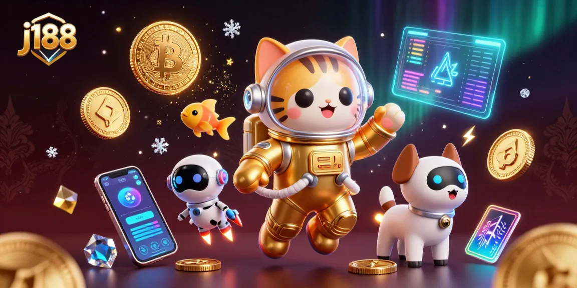 Engage with thrilling games at j188 casino, featuring vibrant animated scenes and dynamic crypto elements.