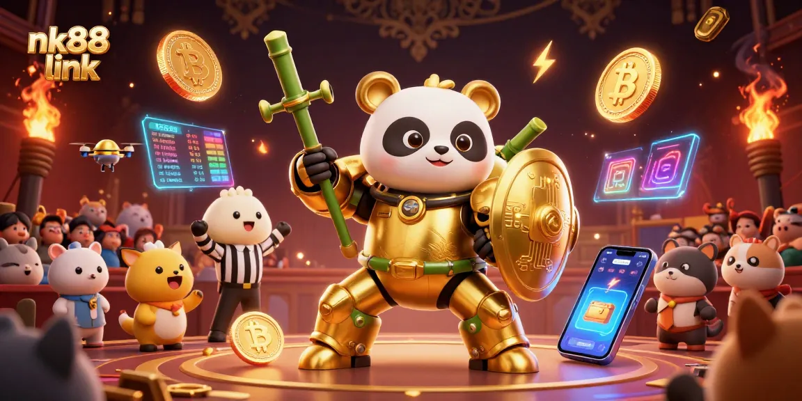 Experience ultimate gambling thrill with nk88 link in a vibrant 3D casino scene bursting with energy.