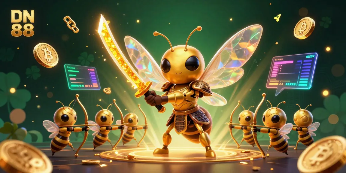Experience the thrilling action at DN 88 with a dynamic casino scene featuring a golden hornet samurai and vibrant gaming elements.