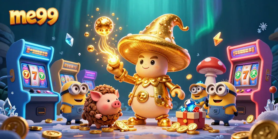 Spin to win with vibrant me99 pokies and treasure-hunting magic in this animated casino scene.