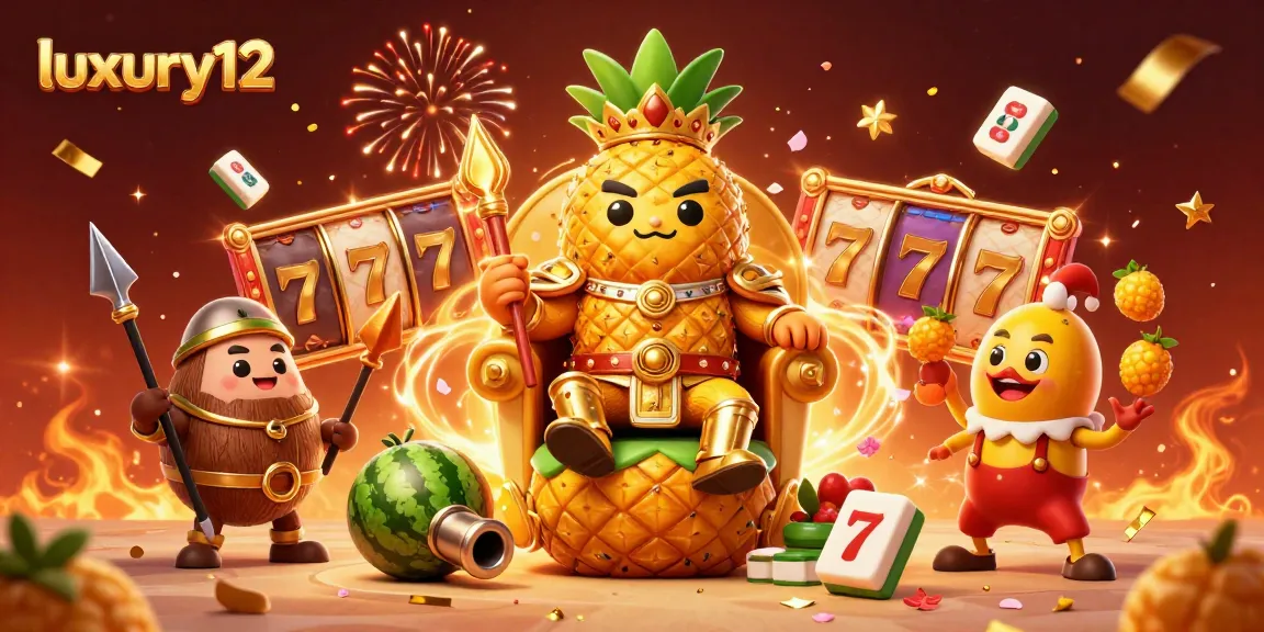 Spin the reels with luxury12 and experience vibrant casino thrills in a 3D celebratory beach scene.
