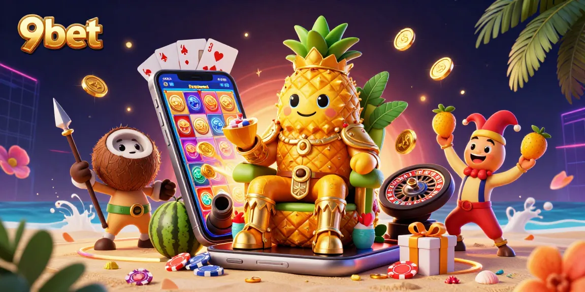 Experience thrilling wins at 9bet with a vibrant casino scene featuring unique characters and games.