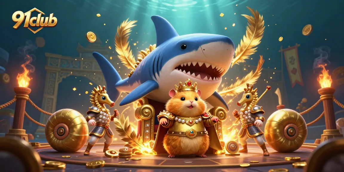 Engage in thrilling gaming with 91club in a dynamic underwater casino scene.