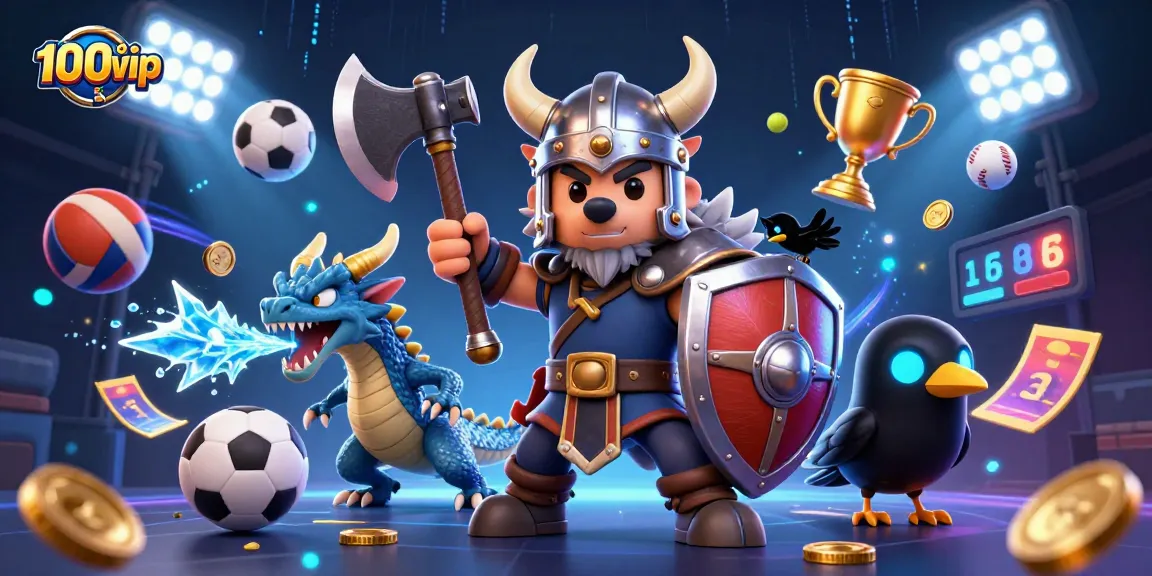 Engage with thrilling action at 100vip co, where a Viking warrior meets dynamic gaming elements.