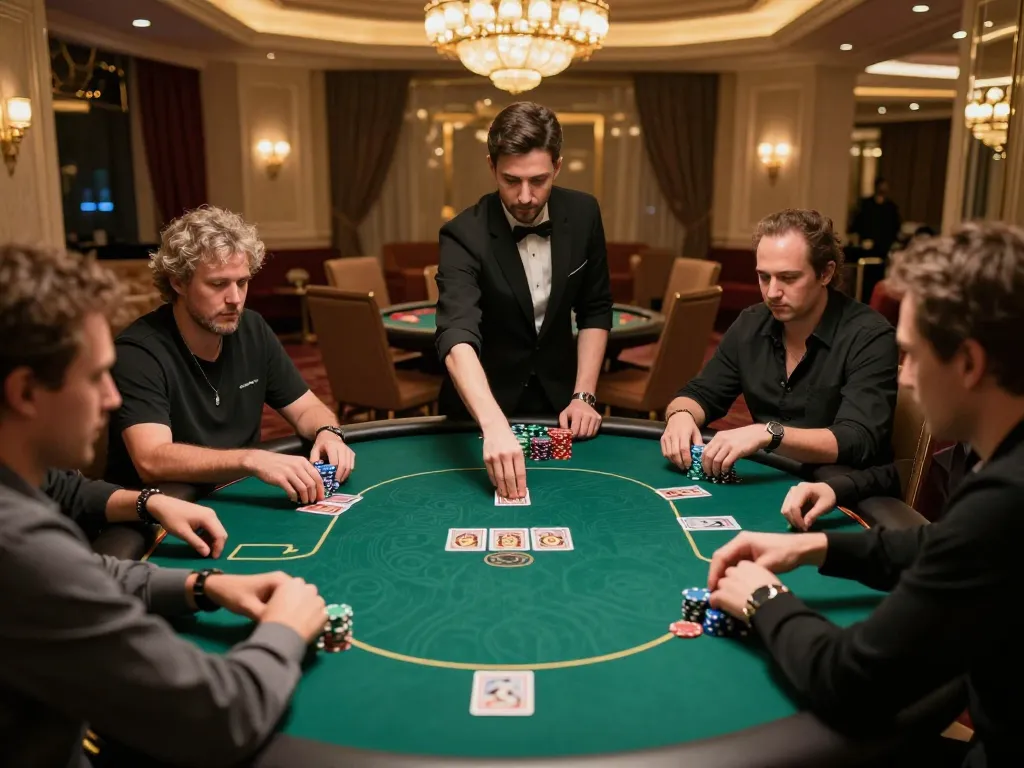 Players engage in a thrilling game at the Nhà cái S8 poker room, showcasing strategy and competitive spirit