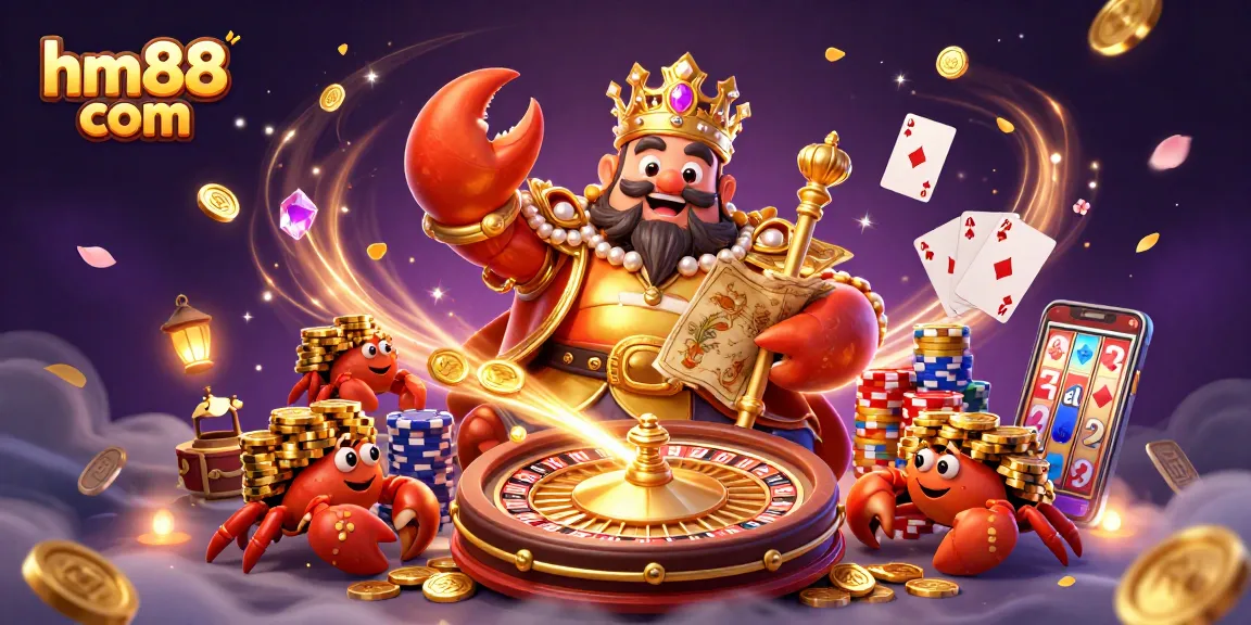 Experience exciting wins at hm88 com with a regal golden crab emperor leading dynamic gambling fun.