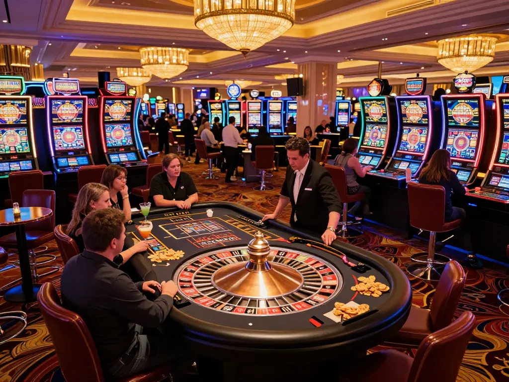 Players strategically betting on sunwingo at an upscale casino while enjoying the vibrant atmosphere.