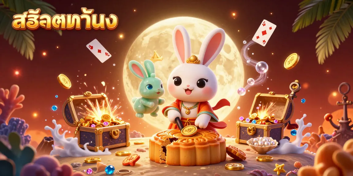 Experience winning moments at สล็อตแท้ตรง with playful rabbits revealing poker chip treasures.