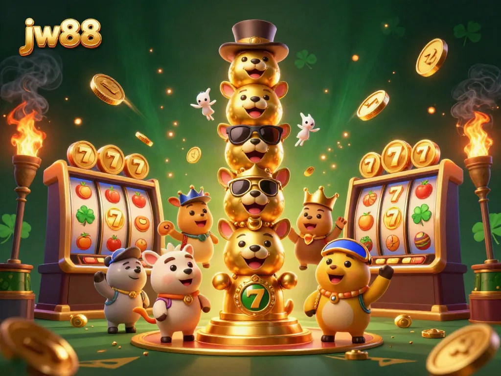 Experience the thrilling excitement of jw88 with a vibrant totem pole surrounded by dynamic slot elements.