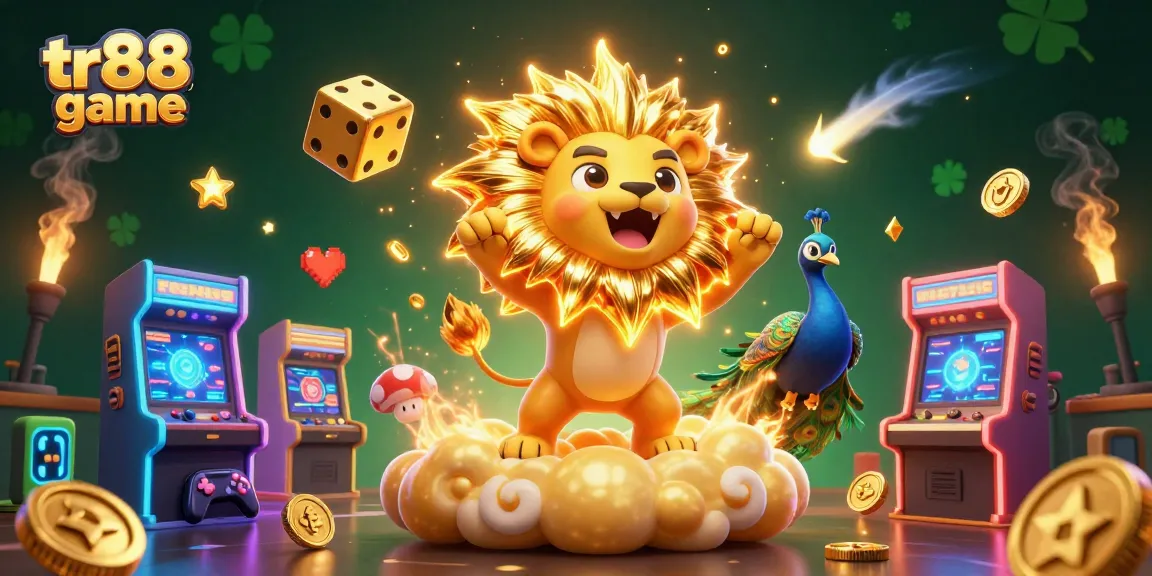 Engage with exciting tr88 game scenes featuring vibrant characters, joyful gaming elements, and thrilling casino aesthetics.