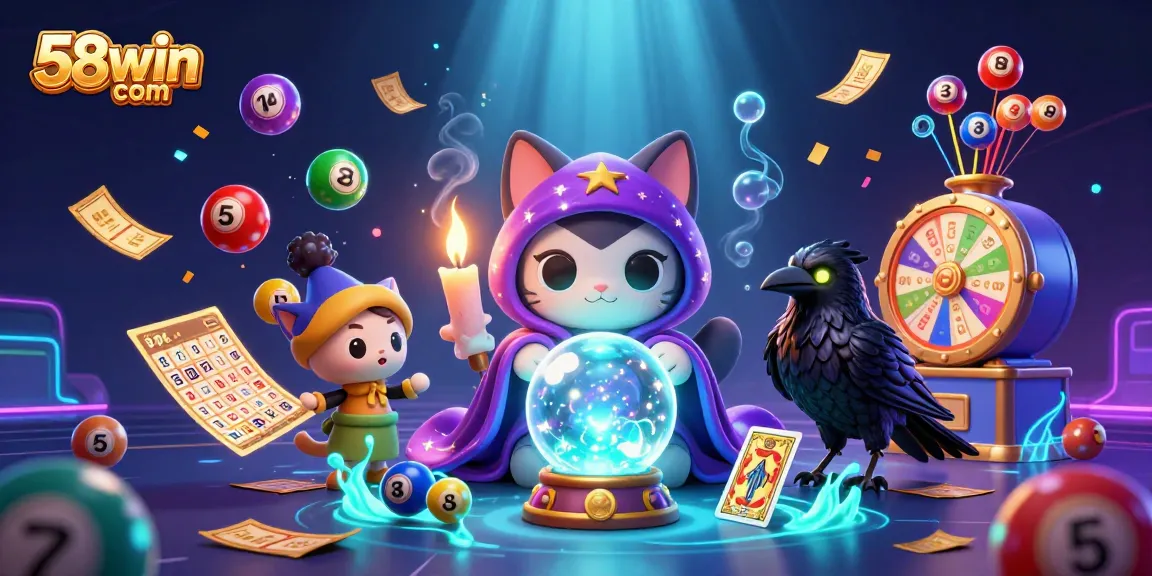 Experience the thrilling excitement of 58win com with vibrant lottery elements and 3D casino mystique.
