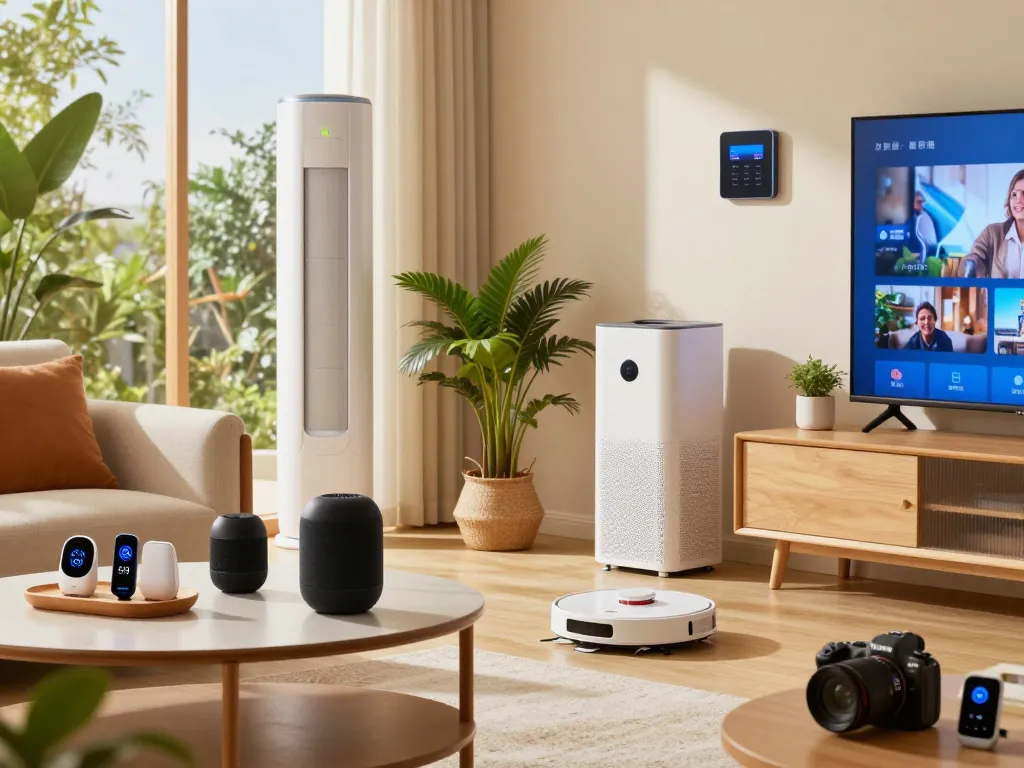 Explore essential tech gadgets for home, including smart devices and innovative decor elements in a cozy living space.