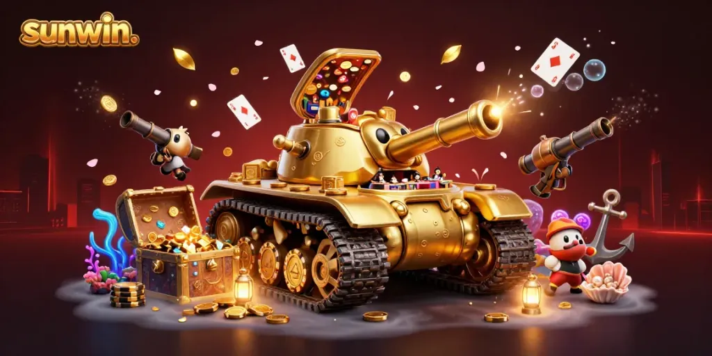 Experience thrilling gameplay with sunwin. and excited patrons in a vibrant casino scene.