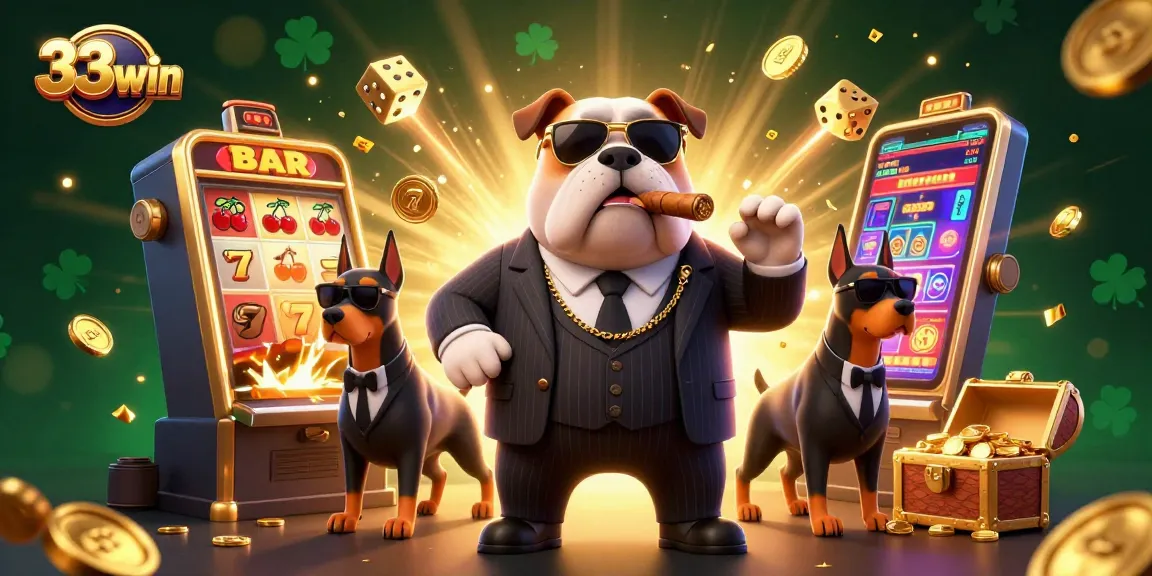 Experience the thrilling world of 33win with a vibrant 3D illustration featuring exciting casino elements.