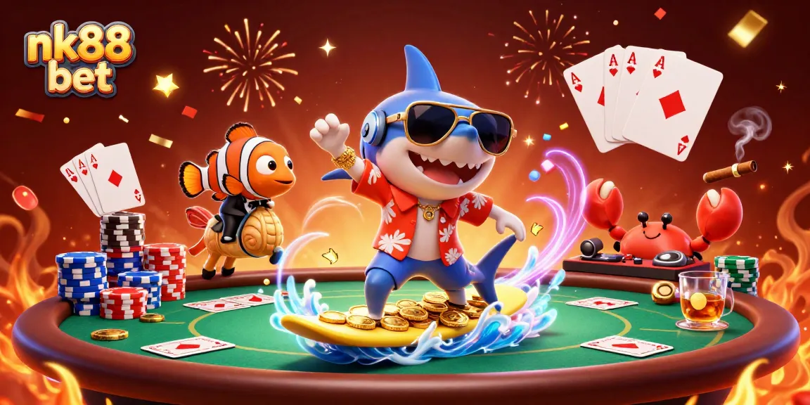 Experience thrilling gameplay with nk88 bet illustrated in a vibrant 3D scene of fun characters.